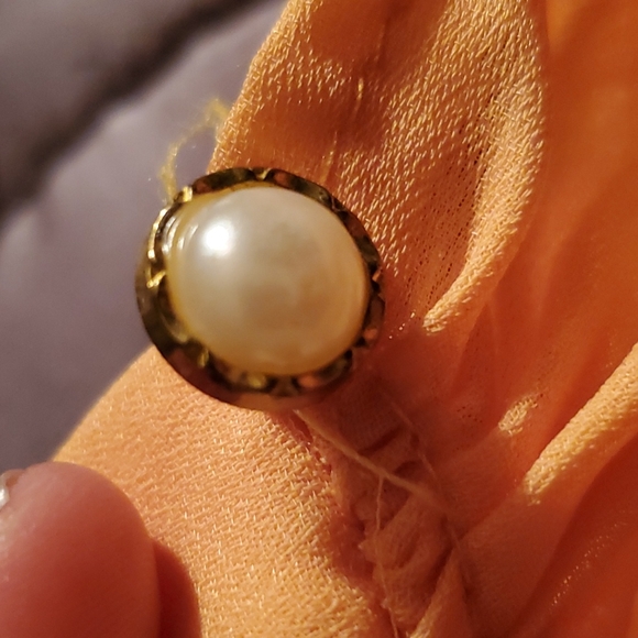 Vintage Peach Sheer flowy Dress - Picture 3 of 6